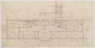 Fischer, Theodor; Lindenberg / Allgäu (Bayern); Haushaltungsschule mit Ökonomiegebäude und Kapelle - Vorprojekt (Grundriss EG)