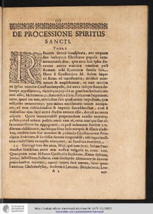 De Processione Spiritus Sancti.