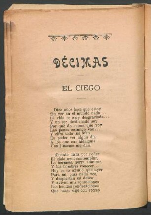 Décimas - El ciego