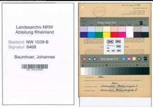 Entnazifizierung Johannes Baumhoer , geb. 13.01.1885 (Gestuetwaerter)
