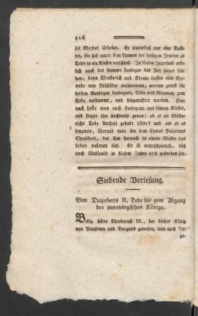 Siebende Vorlesung. Von Dagoberts II. Tode bis zum Abgang der merovingischen Könige