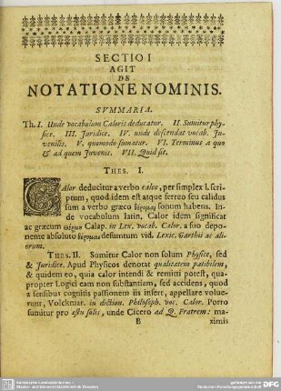 Sectio I Agit De Notatione Nominis
