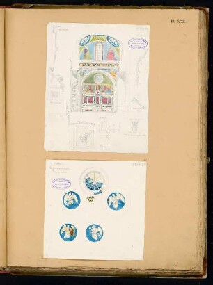 Skizzenbuch der italienischen Reise: Bl. 32: Florenz. 2 Skizzen: San Miniato (Querschnitt, Details)