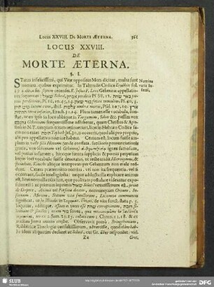 Locus XXVIII. Morte Aeterna