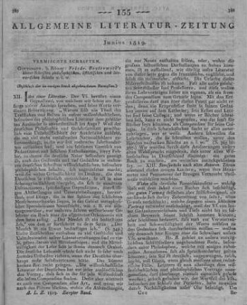 Bouterweck, F.: Kleine Schriften philosophischen, ästhetischen und literarischen Inhalts. Bd. 1. Göttingen: Röwer 1818 (Beschluss der im vorigen Stück abgebrochenen Recension.)