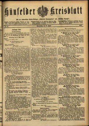Ausgabe vom Donnerstag, den 18. April 1912.