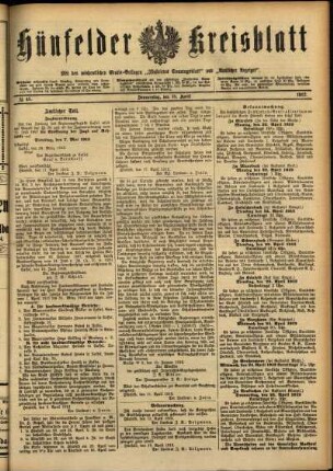 Ausgabe vom Donnerstag, den 18. April 1912.