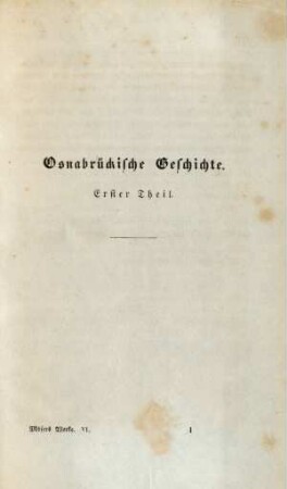 Osnabrückische Geschichte. Erster Theil
