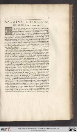 Antoine Rossignol, maistre des comptes