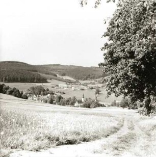 Bockau. Blick über den Ort nach Südwest