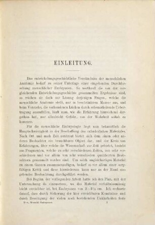 Anatomie menschlicher Embryonen, 1. Embryonen des ersten Monats