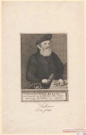 Christoph Mohn (= Mann), Bürger und Genannter des Größern Rats; geb. 1529; gest. 1597