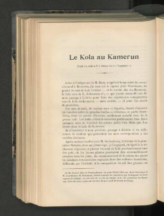Le Kola au Kamerun.