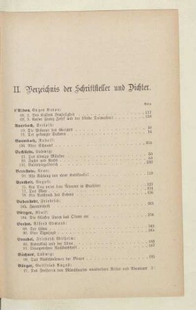 II. Verzeichnis der Schriftsteller und Dichter