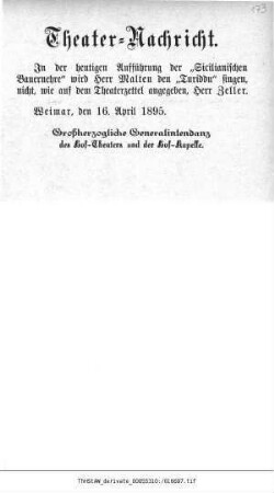 Sicilianische Bauernehre (Cavalleria rusticana)