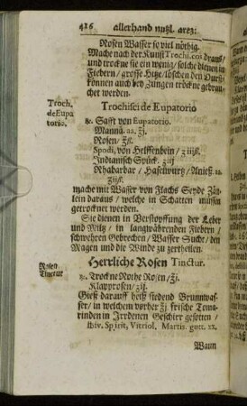 Herliche Rosen Tinctur. - Husten Morsellen.