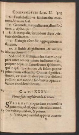 Cap. XXXV. Universalia consideranda de urina.