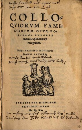 Colloqviorvm Familiarivm Opvs