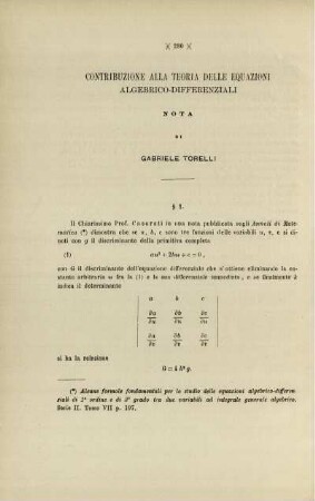 Contribuzione alle teoria delle equazioni algebrico differenziali.