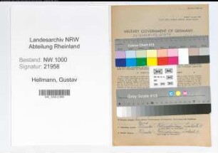 Entnazifizierung Gustav Hellmann, geb. 20.08.1907 (Postassistent)