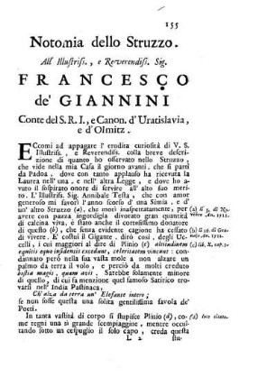 VII. Notomia dello Struzzo