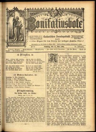 Erste Ausgabe vom Sonntag, den 31. Mai 1903.