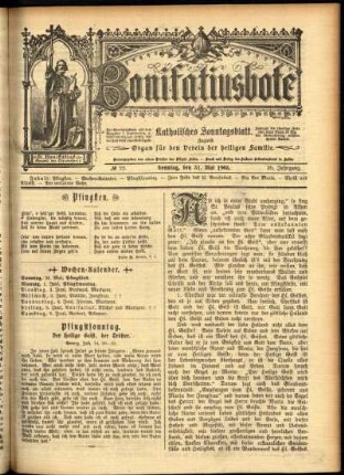 Erste Ausgabe vom Sonntag, den 31. Mai 1903.