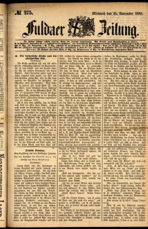 Ausgabe vom Mittwoch, den 29. November 1882.