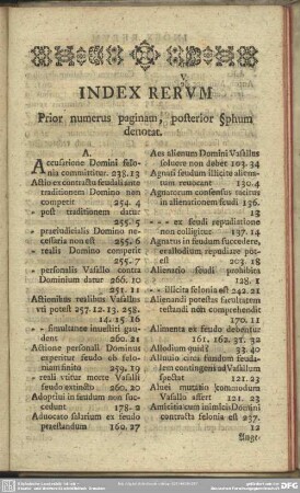 Index Rerum Prior numerus paginam, posterior §phum denotat