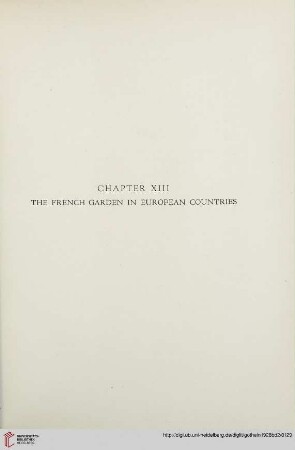 Chapter XIII: The French Garden in European Countries