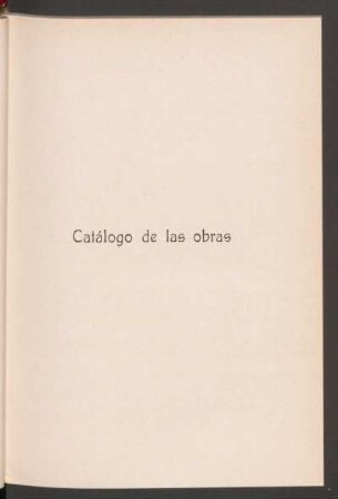 Catálogo de las obras