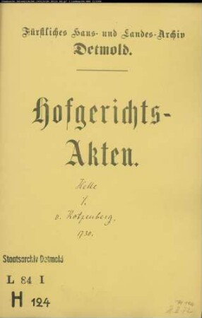 Helle, Martha zu Horn gegen Karl von Kotzenberg, Kommissar - Schuldforderung