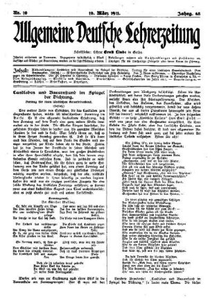 Landleben und Bauernstand im Spiegel der Dichtung : Vortrag für einen ländlichen Gemeindeabend ; (Schluß)