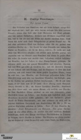 IX. Sonstige Erwerbungen