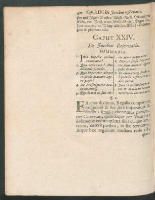 Caput XXIV. De Iuribus Reservatis.