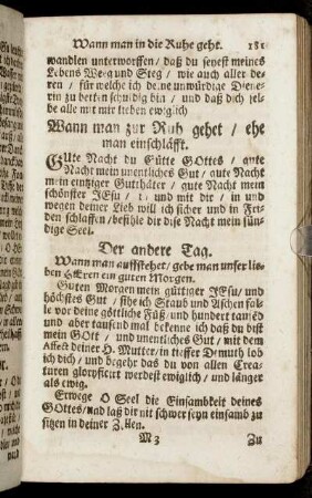 Wann man zur Ruh gehet/ ehe man einschläfft. - [Achttägige Andacht zu der Mutter Gottes.]