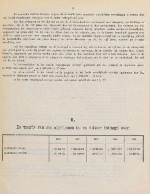 I. De waarde van den algemeenen in- en uitvoer bedraagt over:
