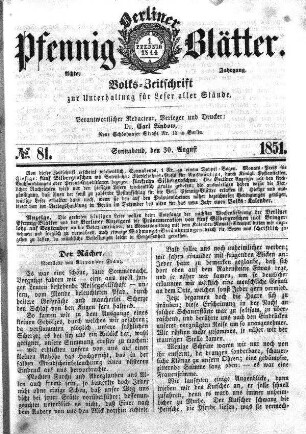 No. 81, Sonnabend,den 30. August