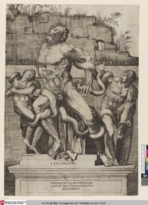 Laochoon [Laocoon; Laokoon und seine Söhne werden von der Schlange getötet]