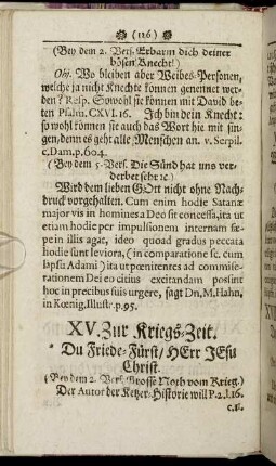 XV. Zur Kriegs-Zeit.