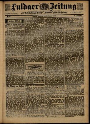 Erste Ausgabe vom Samstag, den 31. Januar 1903.