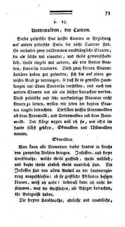 §. 13. Unterwalden, der Canton