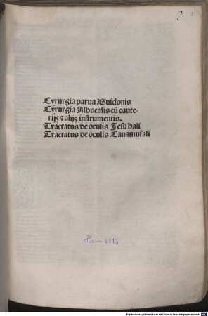 Cyrurgia parua Guidonis