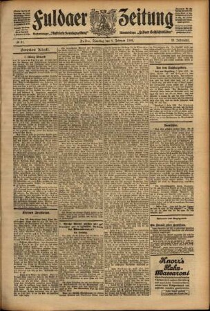 Zweite Ausgabe vom Dienstag, den 09. Februar 1909.