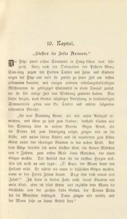 10. Kapitel. "Sicher in Jesu Armen"