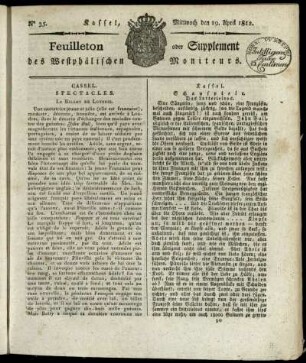 No. 35, Mittwoch den 29. April 1812