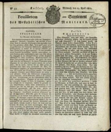 No. 35, Mittwoch den 29. April 1812