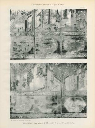 Pl. 37, 38. Musée Guimet. Grand paravent de Takeknon (fin de l'époque Ming 1620) détails