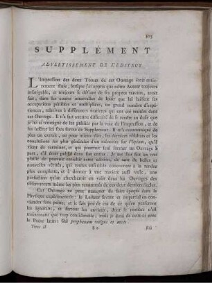 Supplement Advertissement De L'Editeur.