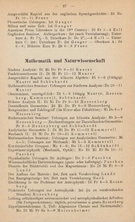 27-29, Mathematik und Naturwissenschaften